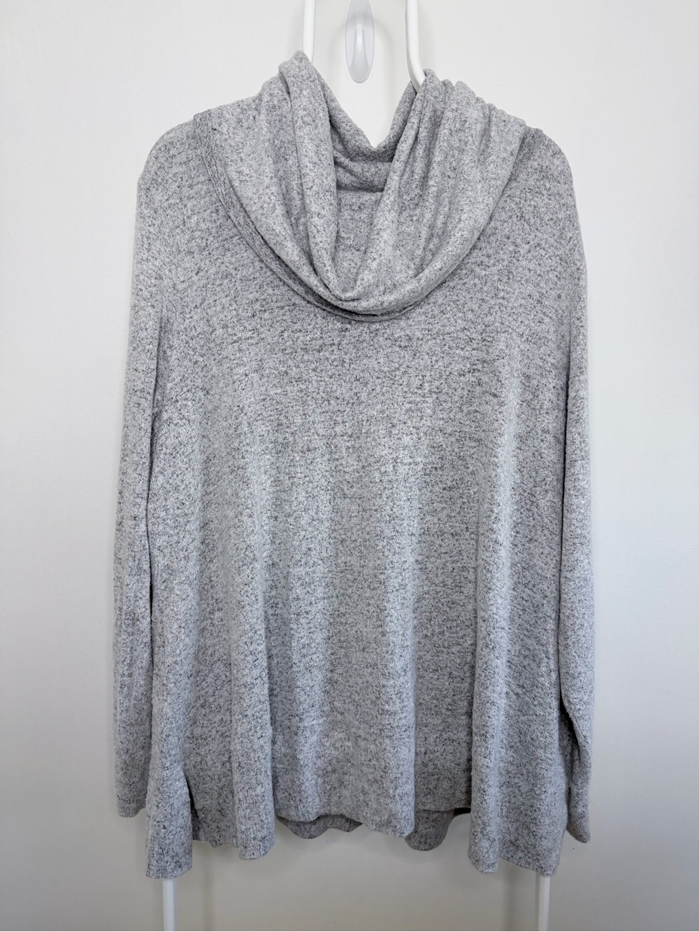 Cupio Gray Cowl Neck Oversized Tunic Sweater Top 2X